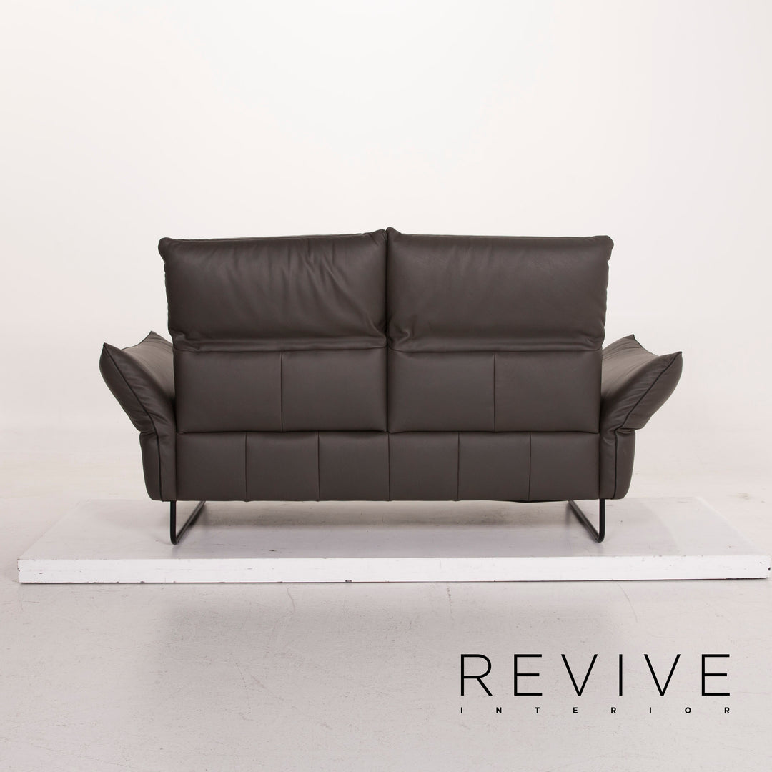 Comfort Republic Viktoria Leder Sofa Garnitur Anthrazit 1x Dreisitzer 1x Zweisitzer #15455