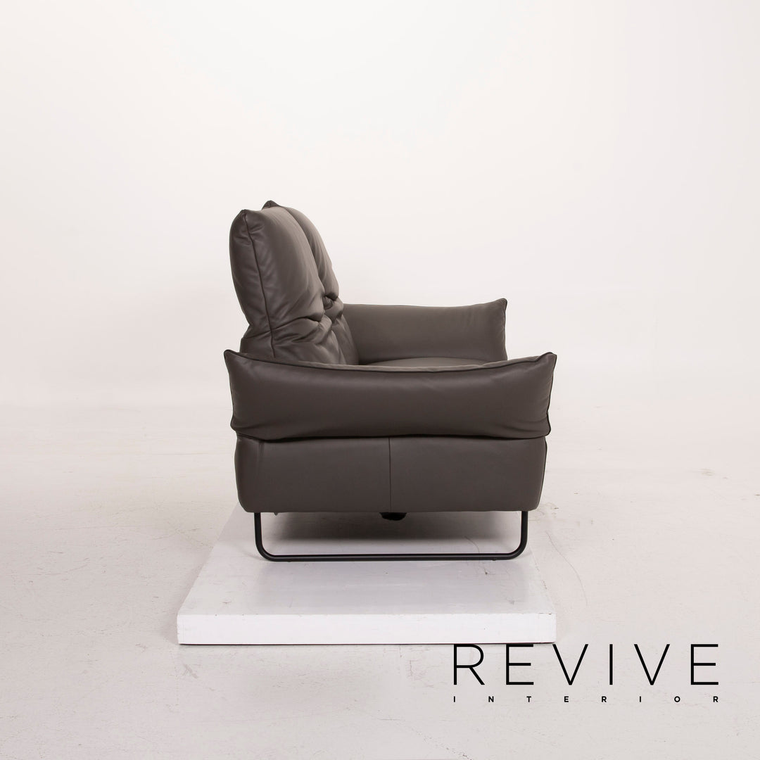 Comfort Republic Viktoria Leder Sofa Garnitur Anthrazit 1x Dreisitzer 1x Zweisitzer #15455