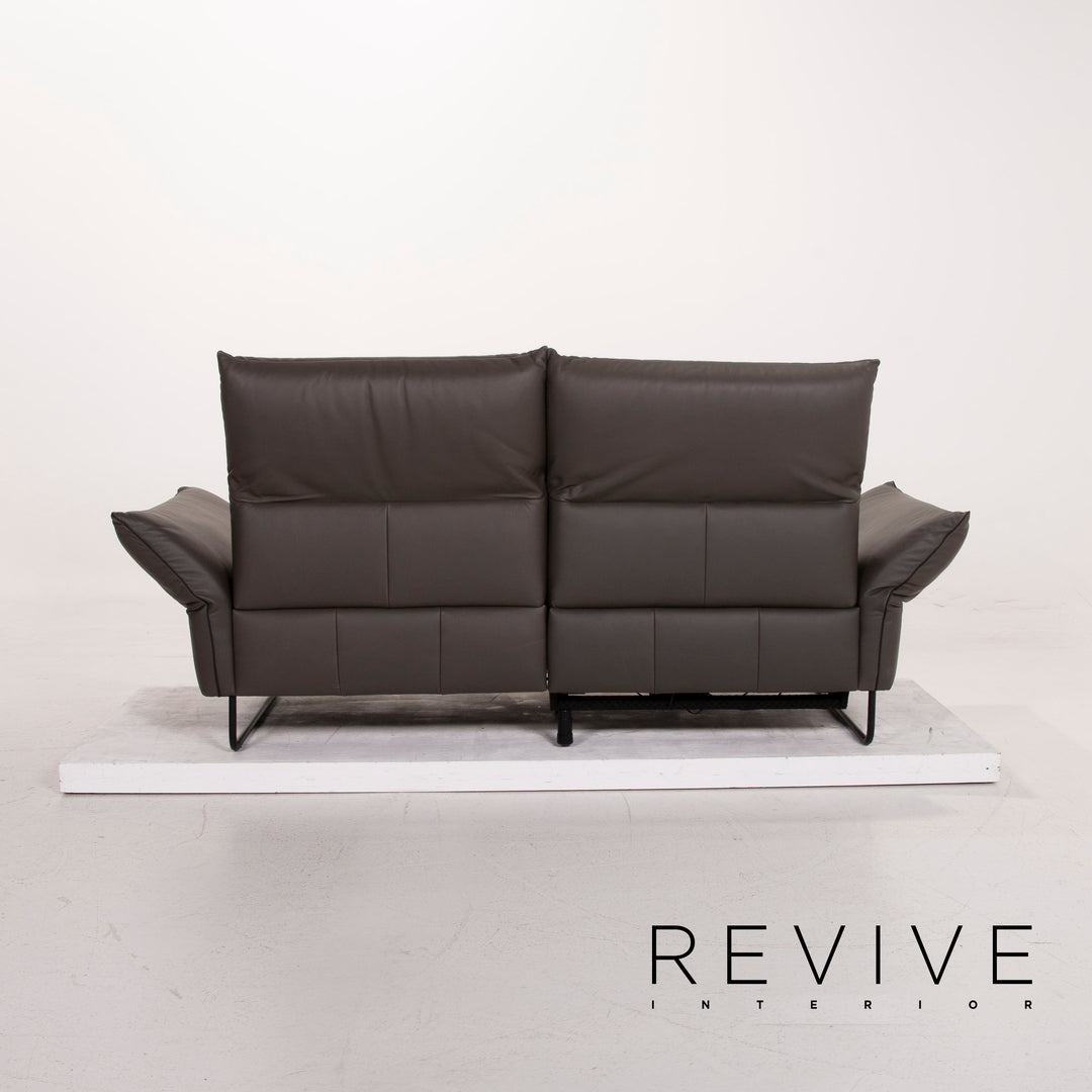 Comfort Republic Viktoria Leder Sofa Garnitur Anthrazit 1x Dreisitzer 1x Zweisitzer #15455