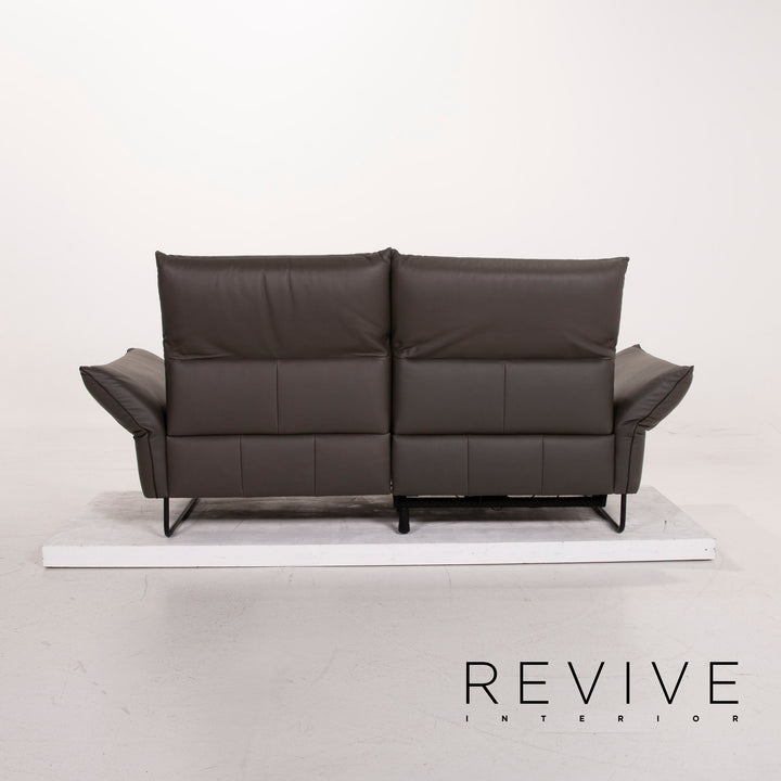 Comfort Republic Viktoria Leder Sofa Garnitur Anthrazit 1x Dreisitzer 1x Zweisitzer #15455