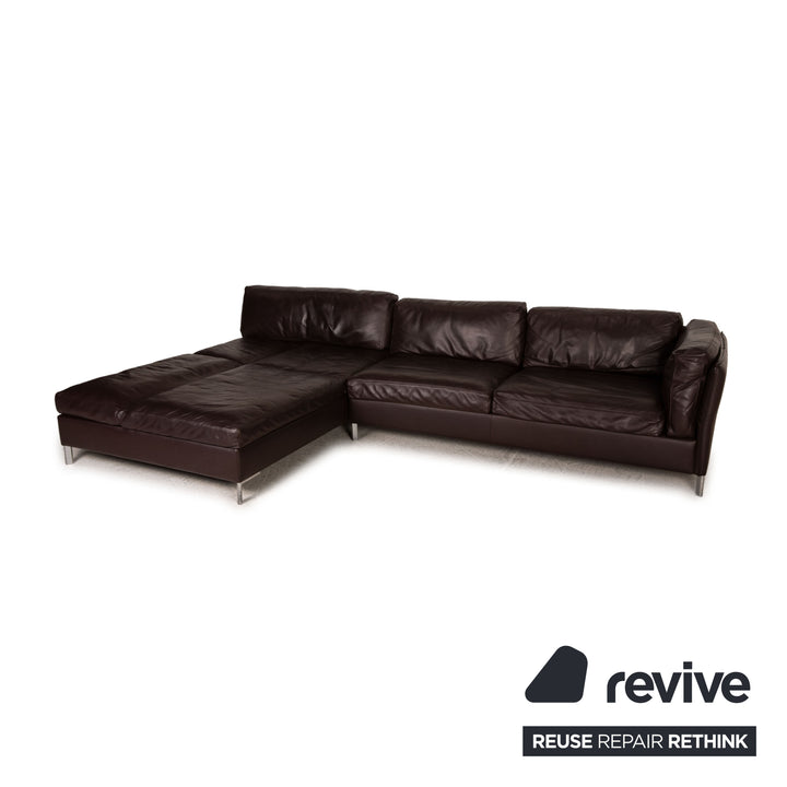 Contur Leder Sofa Dunkelbraun Ecksofa Couch Funktion