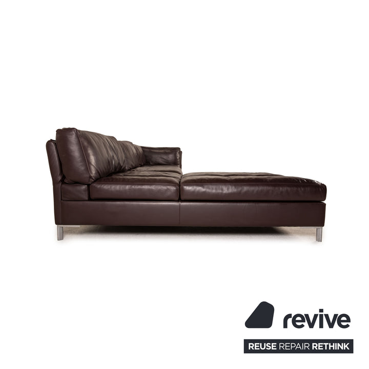Contur Leder Sofa Dunkelbraun Ecksofa Couch Funktion