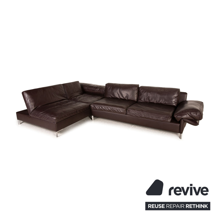 Contur Leder Sofa Dunkelbraun Ecksofa Couch Funktion