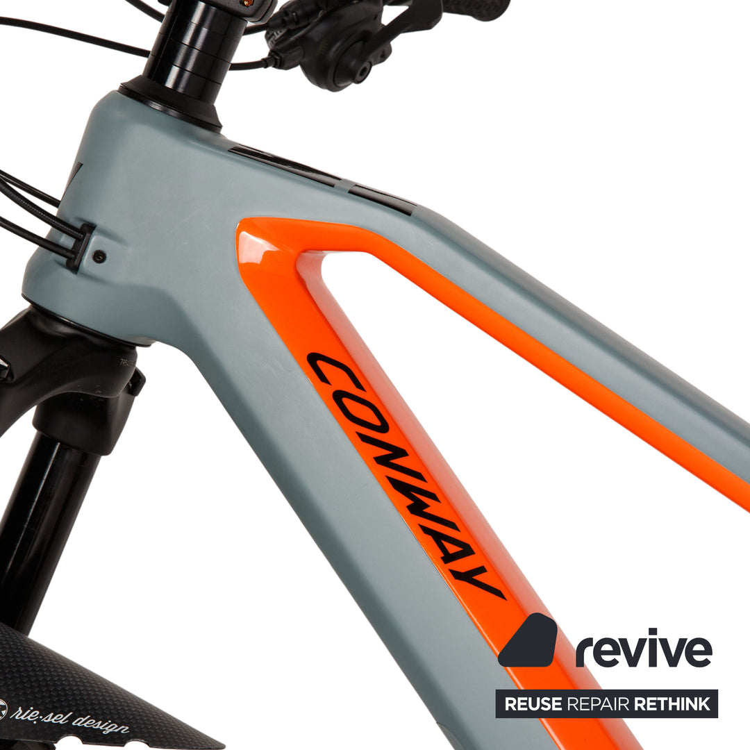 Conway WME 329 2021 Carbon Mountainbike Grau Orange Fully Enduro Freeride