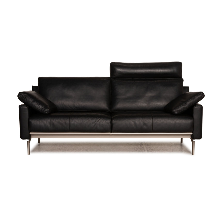 Cor Ala Leather Sofa Black Three Seater Couch