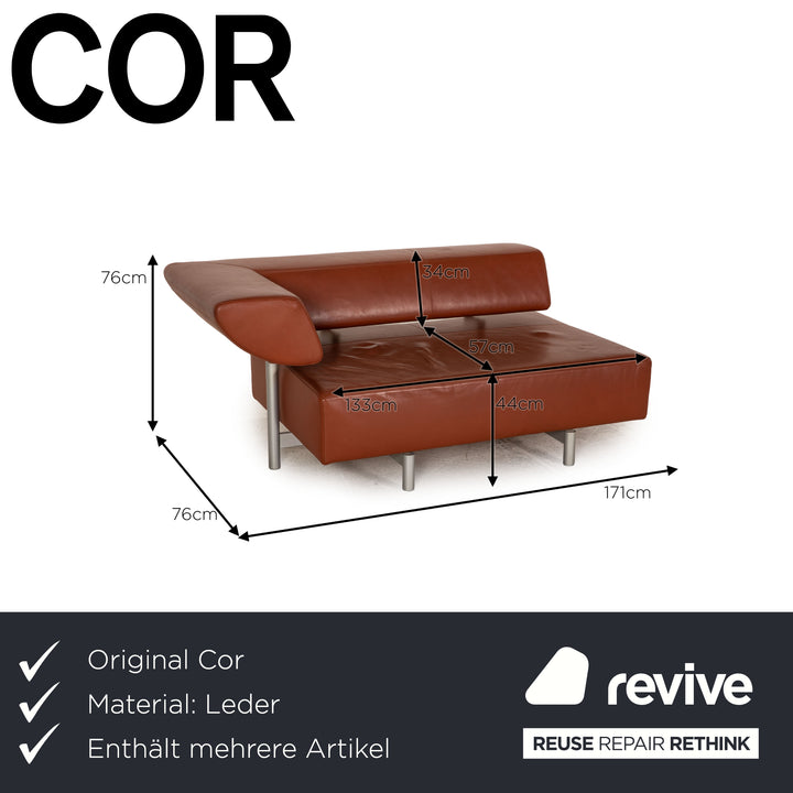 Cor Arthe Leder Sofa Garnitur Braun 2xZweisitzer Couch