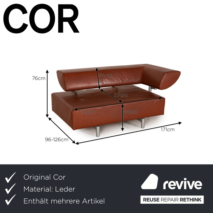 Cor Arthe Leder Sofa Garnitur Braun 2xZweisitzer Couch
