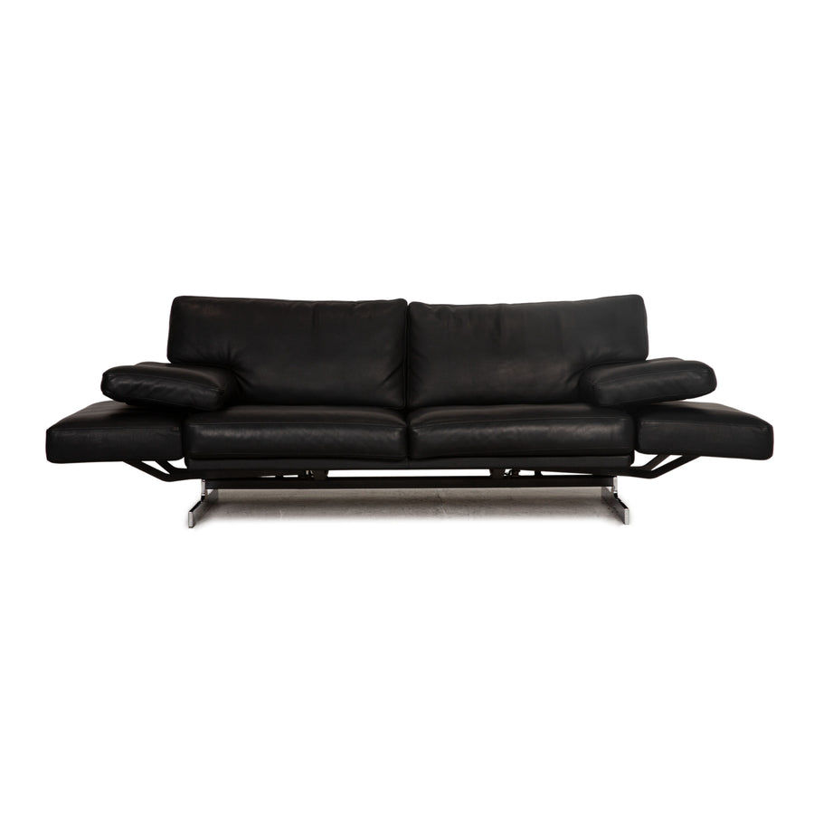 Cor Briol Leather Two Seater Black Sofa Couch Function