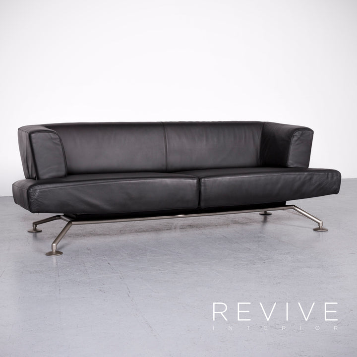 COR Circum designer leather sofa black two-seater genuine leather couch #6921