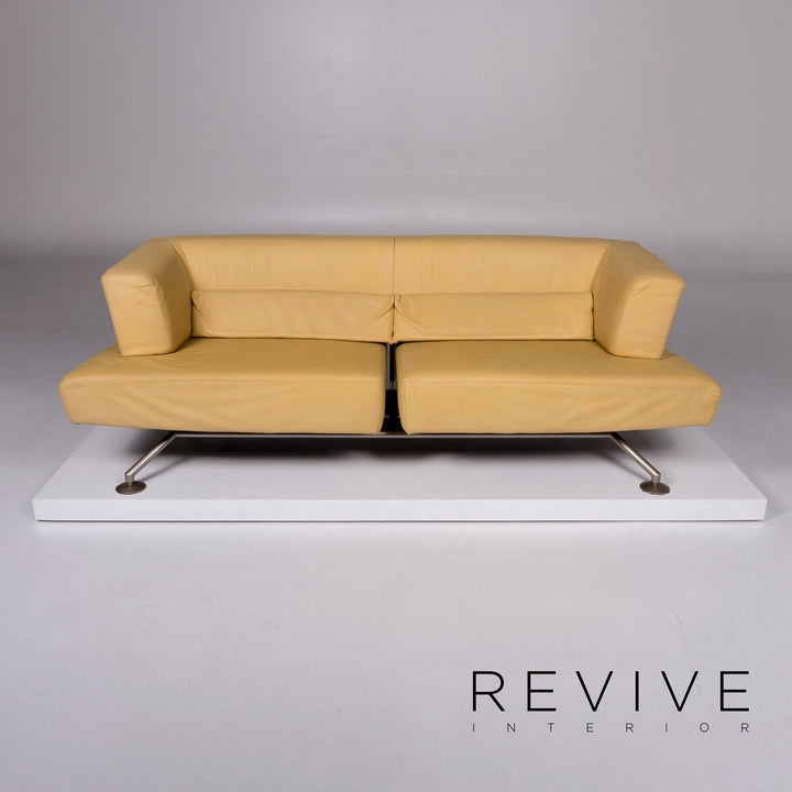 Cor Circum Leder Sofa Gelb Zweisitzer Couch #10231