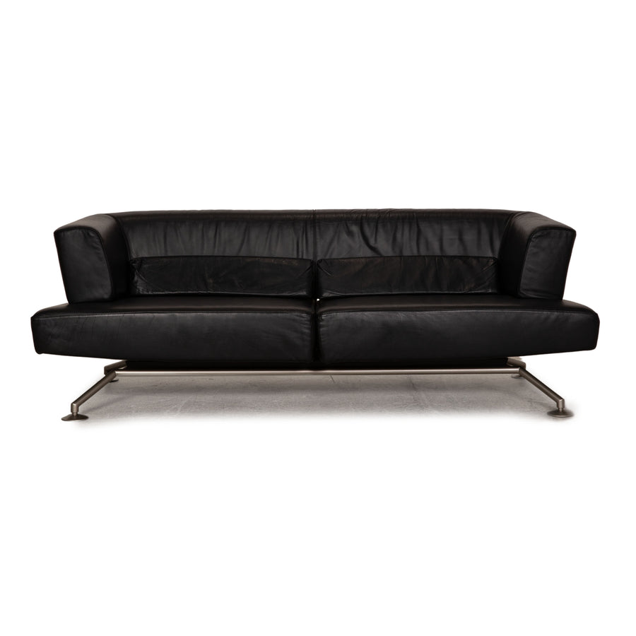 Cor Circum Leather Sofa Black Two Seater Couch Function