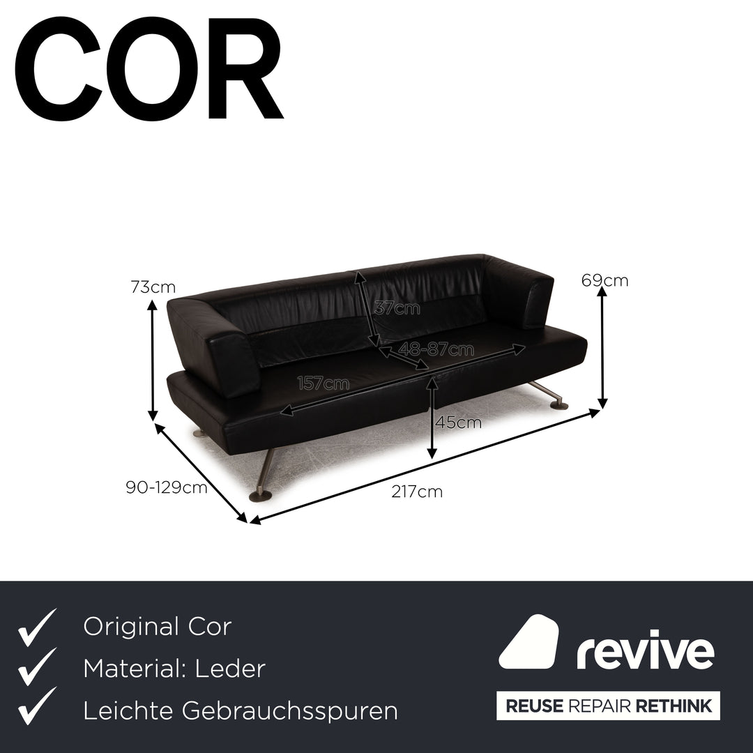 Cor Circum  Leder Sofa Schwarz Zweisitzer Couch Funktion