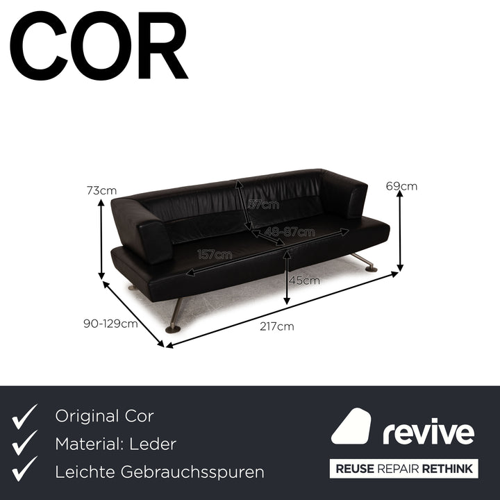 Cor Circum  Leder Sofa Schwarz Zweisitzer Couch Funktion
