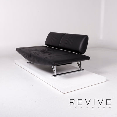 Cor Cirrus Leder Sofa Schwarz Zweisitzer Funktion Couch #11097