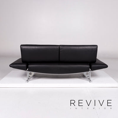 Cor Cirrus Leder Sofa Schwarz Zweisitzer Funktion Couch #11097