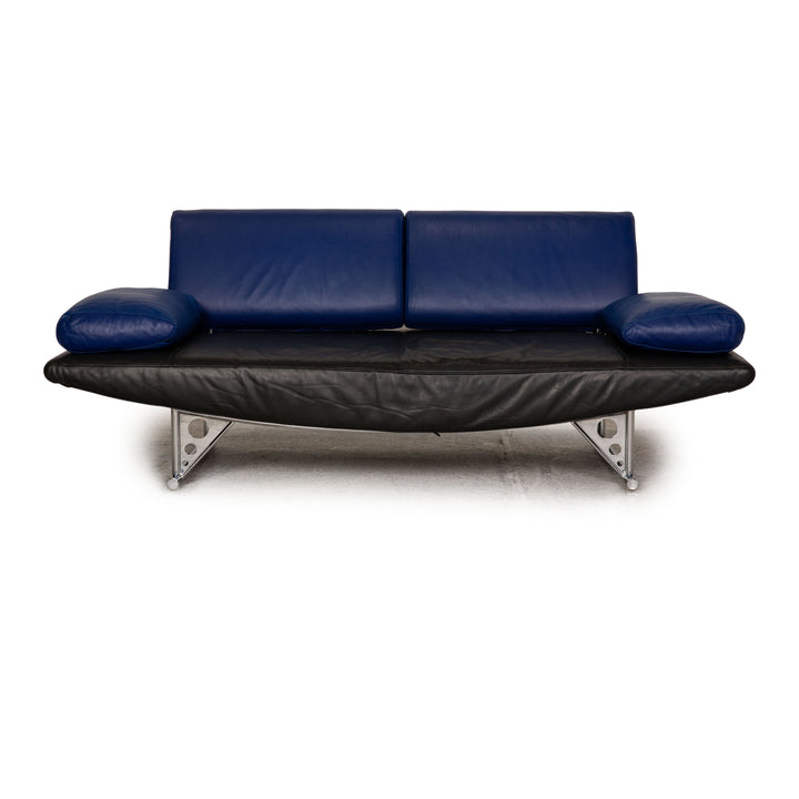 Cor Cirrus Leather Loveseat Blue Black Sofa Couch Function