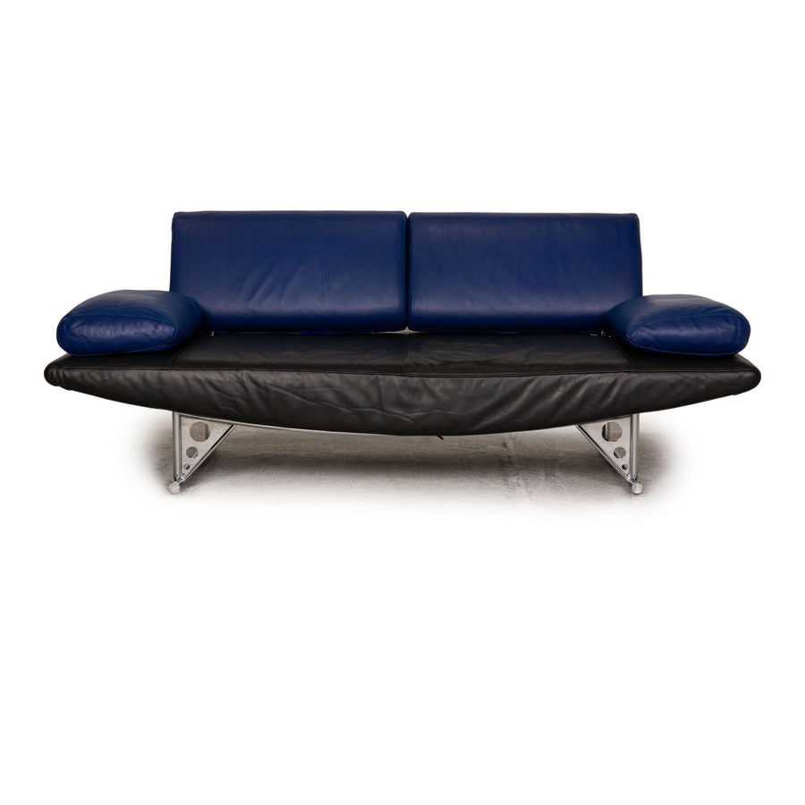 Cor Cirrus Leather Loveseat Blue Black Sofa Couch Function