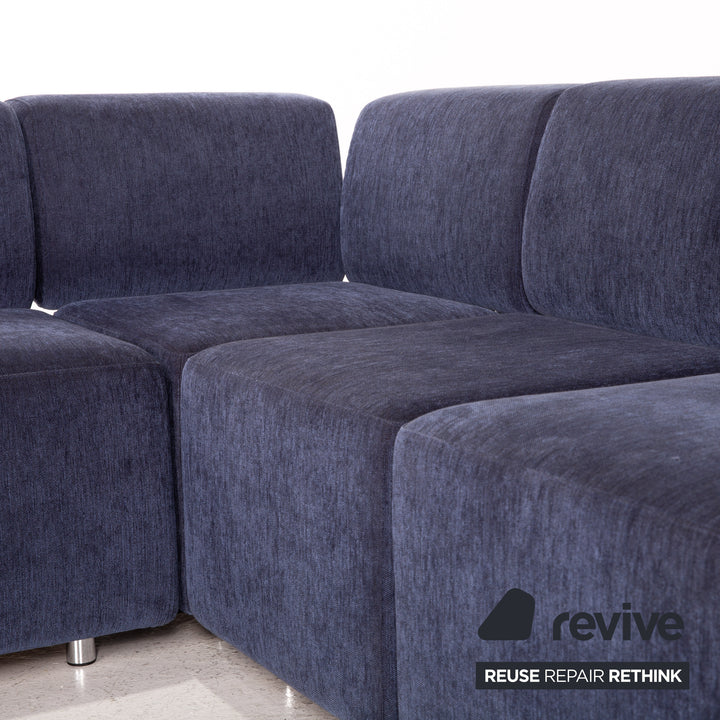 Cor Clou Stoff Ecksofa Blau Dunkelblau Metall Sofa Funktion Couch