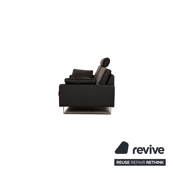 Cor Conseta Anthrazit Sofa Garnitur Schwarz 2xZweisitzer