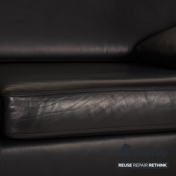 Cor Conseta Anthrazit Sofa Garnitur Schwarz 2xZweisitzer