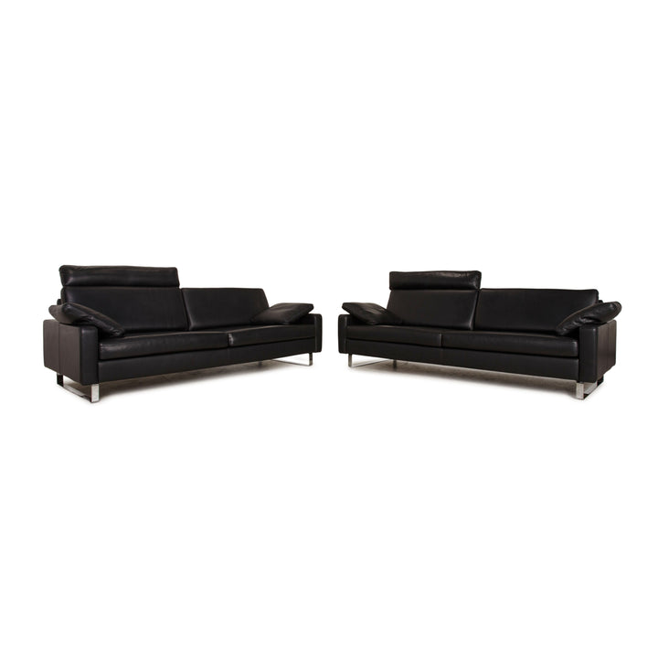 Cor Conseta Anthrazit Sofa Garnitur Schwarz 2xZweisitzer