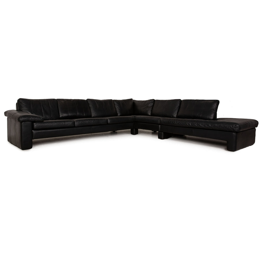 Cor Conseta Leder Ecksofa Schwarz Sofa Couch Recamiere rechts