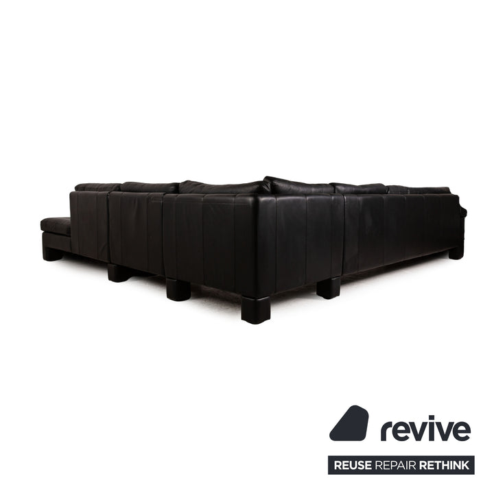 Cor Conseta Leder Ecksofa Schwarz Sofa Couch Recamiere rechts