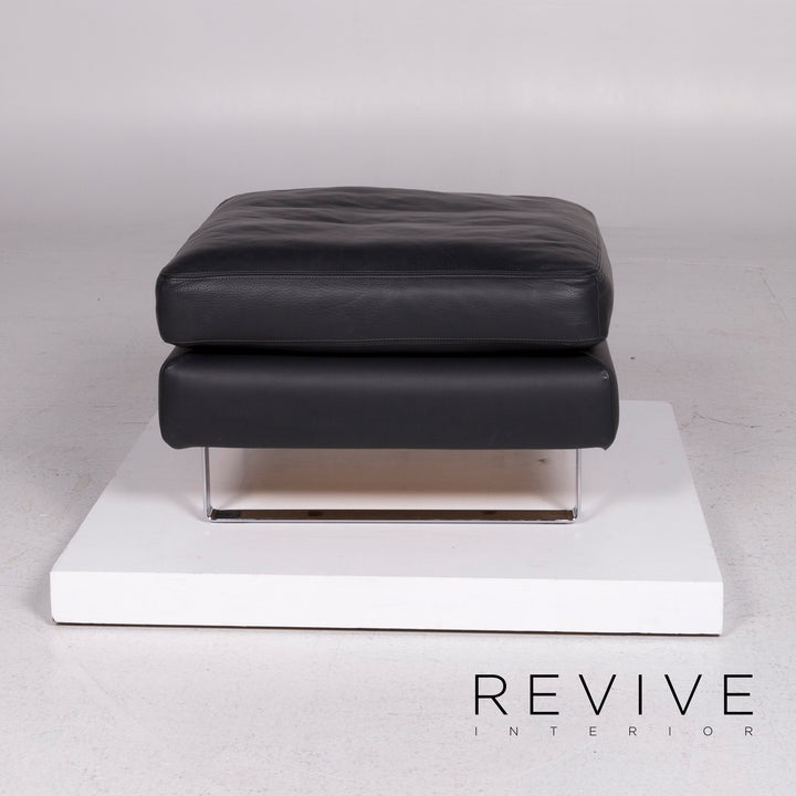 Cor Conseta leather sofa set anthracite three-seater stool #11797