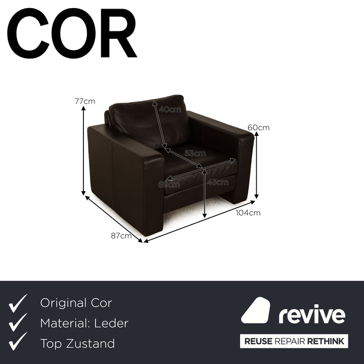 Cor Conseta Leder Sessel Dunkelbraun