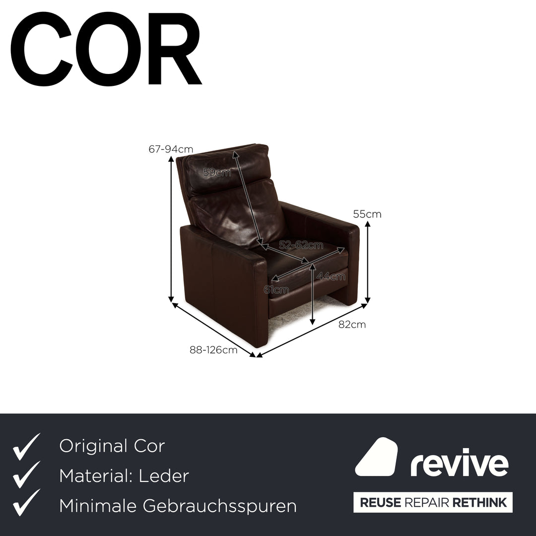 Cor Conseta Leder Sessel Braun Dunkelbraun Relaxfunktion Funktion