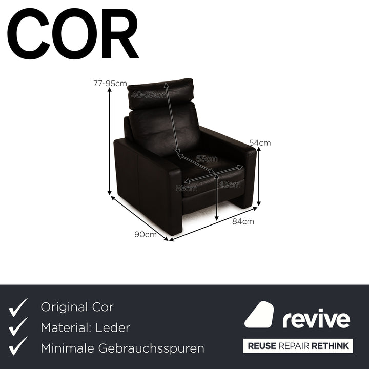 Cor Conseta Leder Sessel Schwarz Kopfstütze
