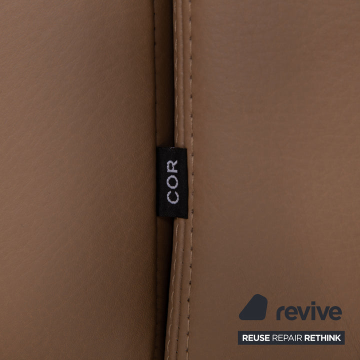 Cor Conseta Leder Sofa Beige Dreisitzer Couch