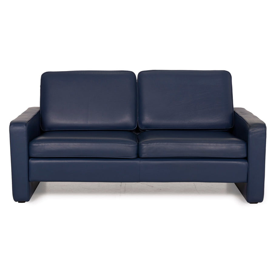 COR Conseta Leder Sofa Blau Zweisitzer Couch