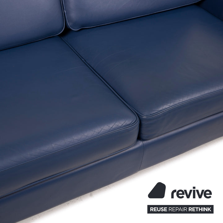 COR Conseta Leder Sofa Blau Zweisitzer Couch