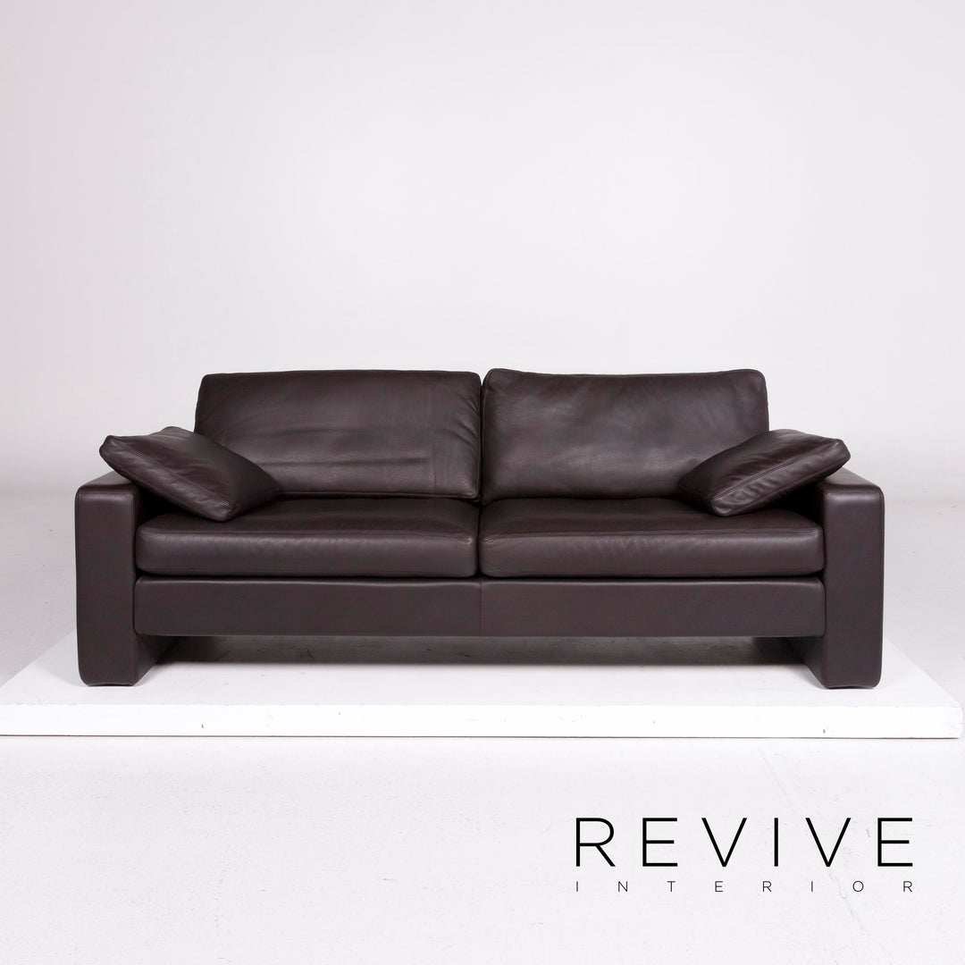 Cor Conseta leather sofa set brown mocha 1x two-seater 2x armchair 1x stool #11353