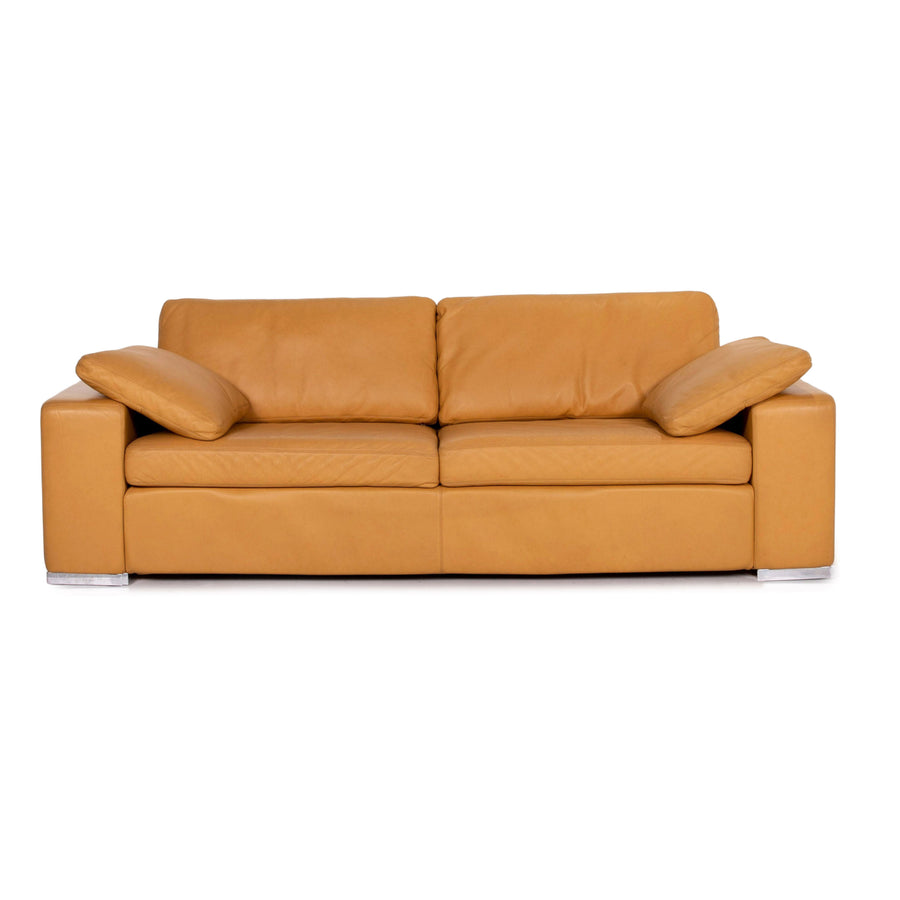 Cor Conseta Leder Sofa Camel Braun Dreisitzer Couch #14463