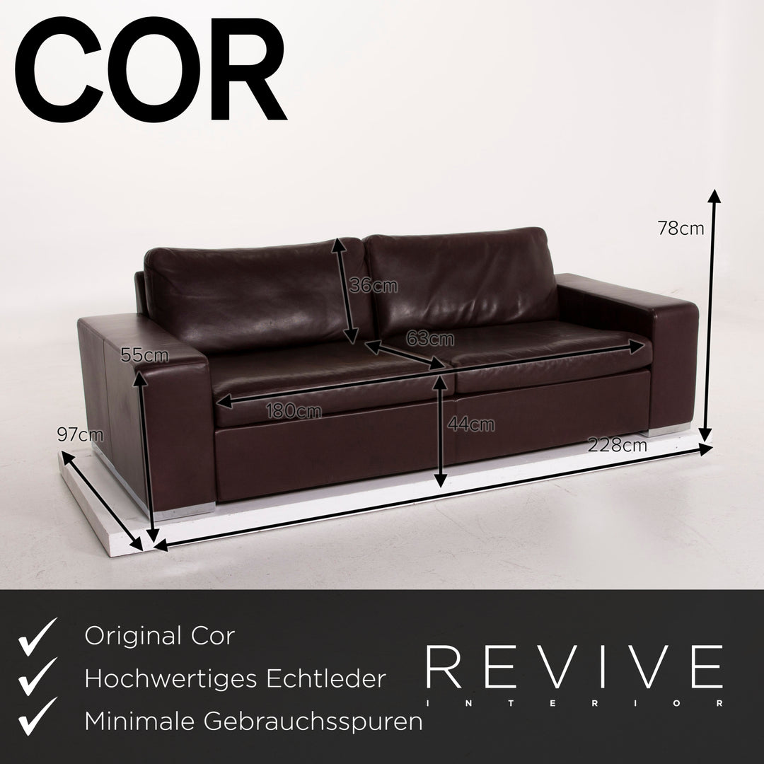 Cor Conseta Leder Sofa Dunkelbraun Zweisitzer #15149