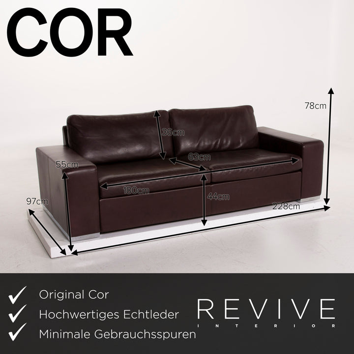 Cor Conseta Leder Sofa Dunkelbraun Zweisitzer #15149