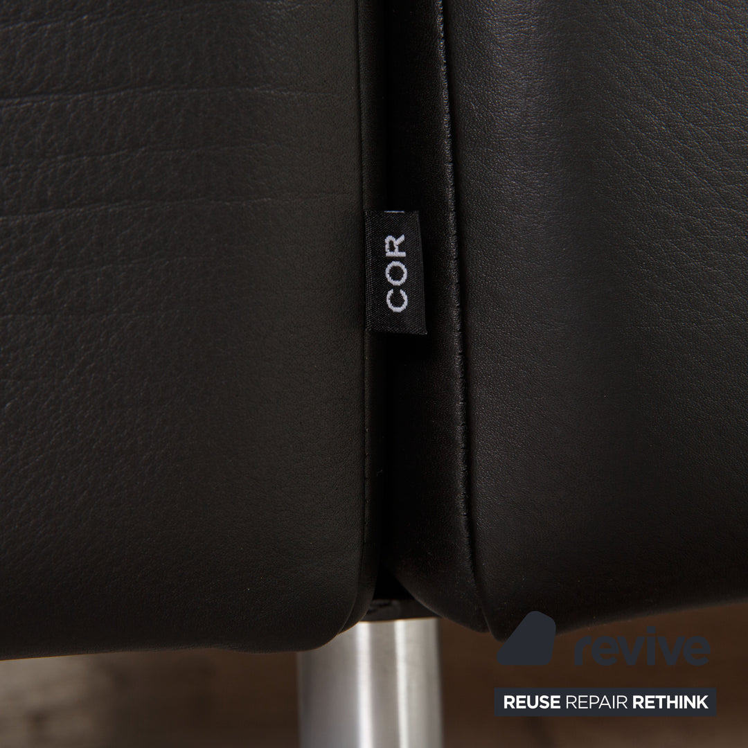Cor Conseta Leder Sofa Schwarz Ecksofa Couch