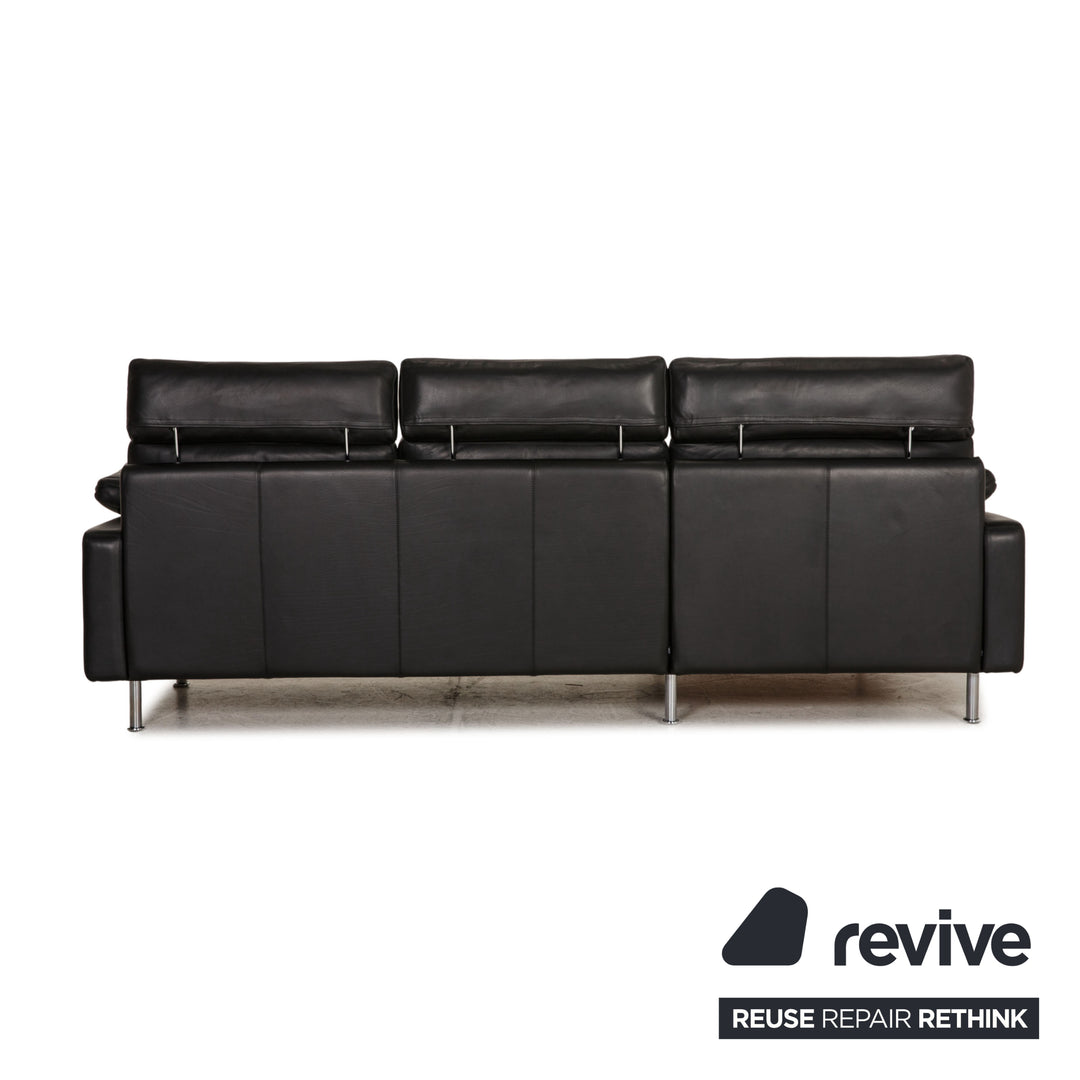 Cor Conseta Leder Sofa Schwarz Ecksofa Couch