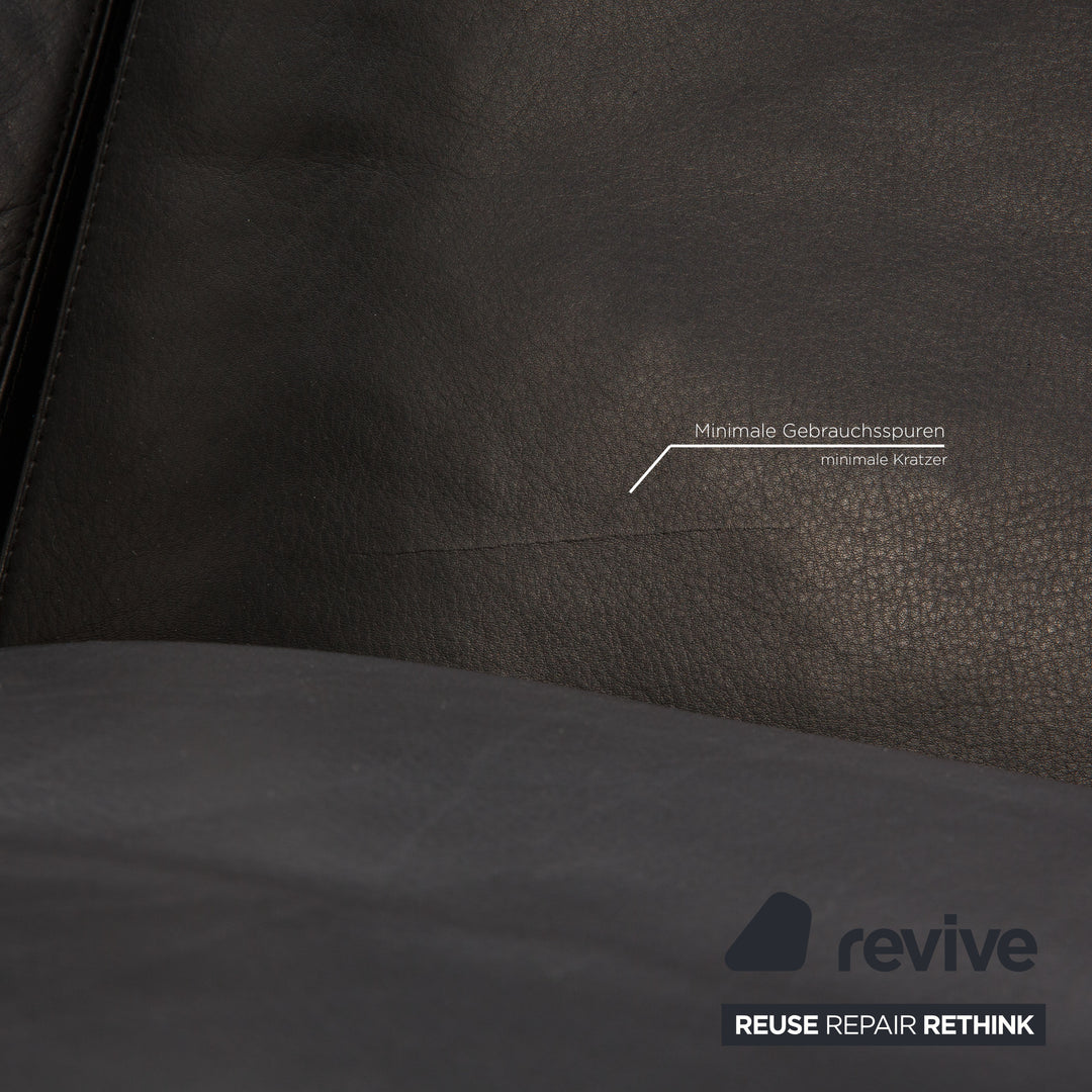 Cor Conseta Leder Sofa Schwarz Ecksofa Couch