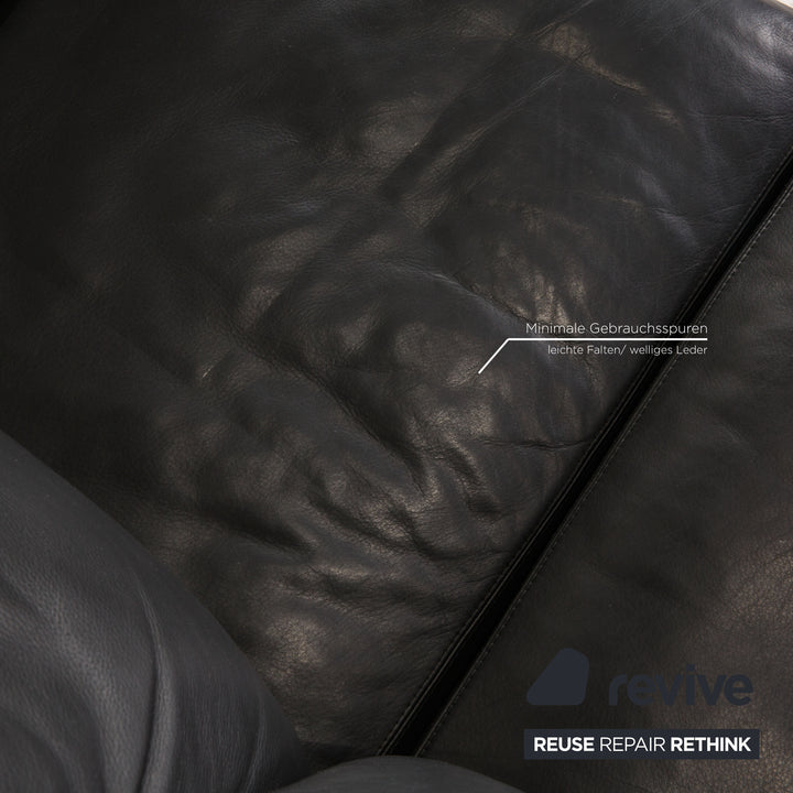 Cor Conseta Leder Sofa Schwarz Ecksofa Couch