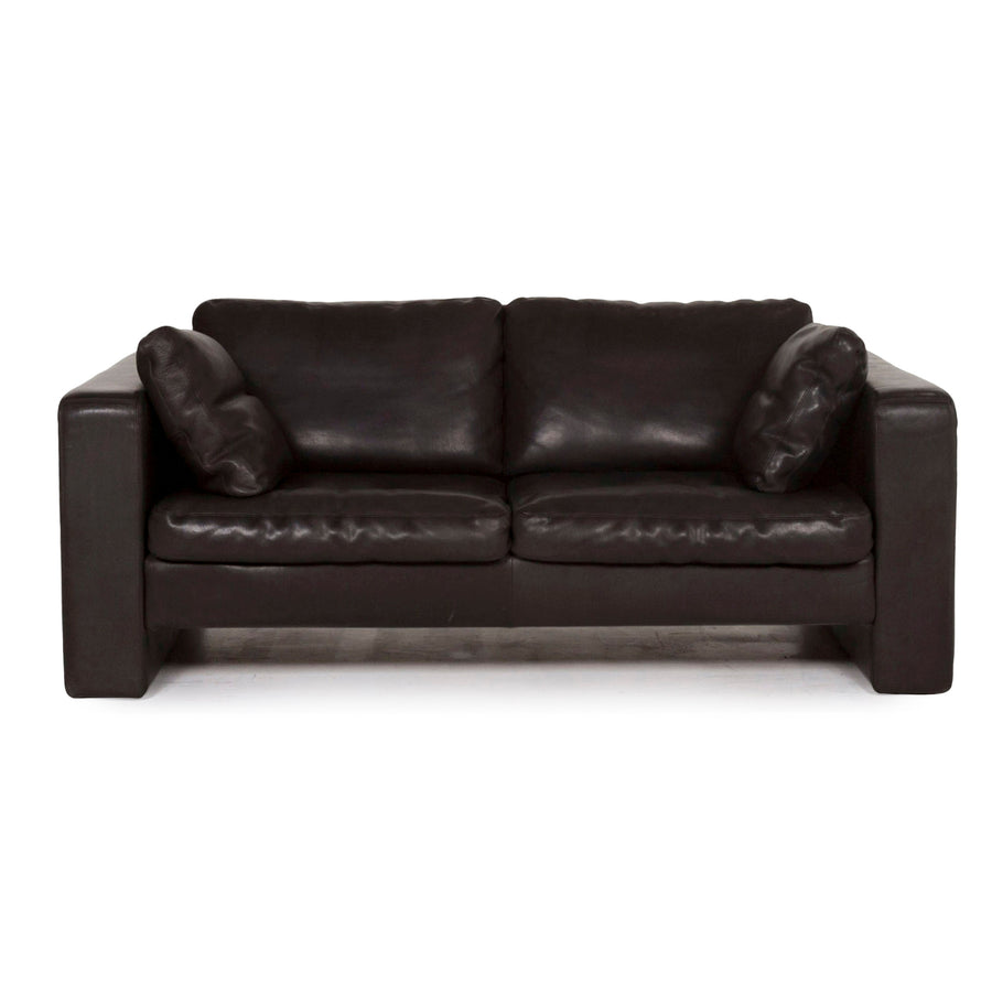 Cor Conseta Leder Sofa Schwarz Zweisitzer Couch #12732