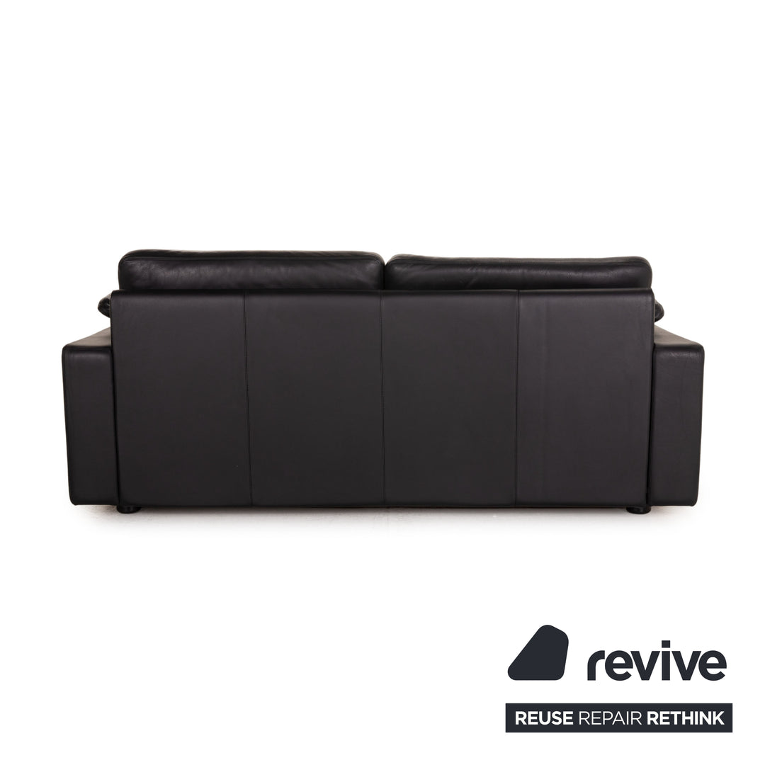 Cor Conseta Leder Sofa Schwarz Zweisitzer Couch
