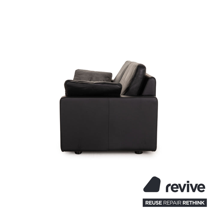 Cor Conseta Leder Sofa Schwarz Zweisitzer Couch