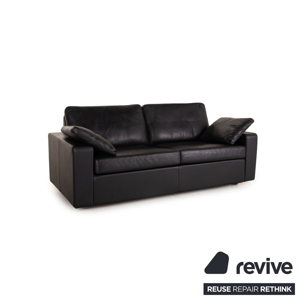 Cor Conseta Leder Sofa Schwarz Zweisitzer Couch