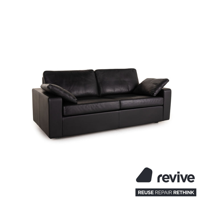 Cor Conseta Leder Sofa Schwarz Zweisitzer Couch