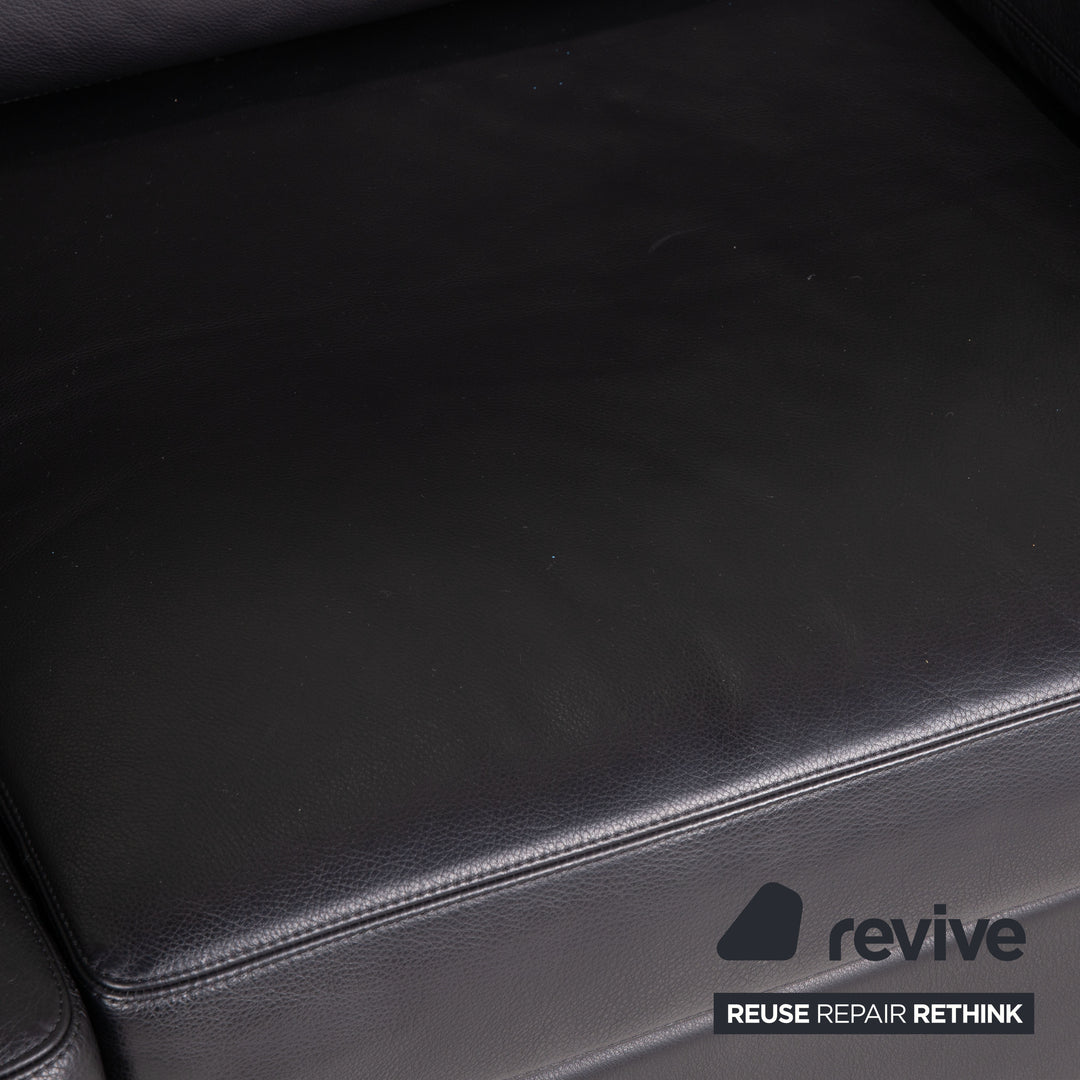 Cor Conseta Leder Sofa Schwarz Zweisitzer Couch