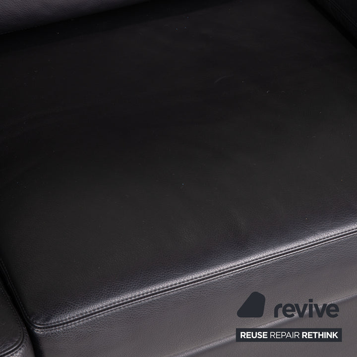 Cor Conseta Leder Sofa Schwarz Zweisitzer Couch