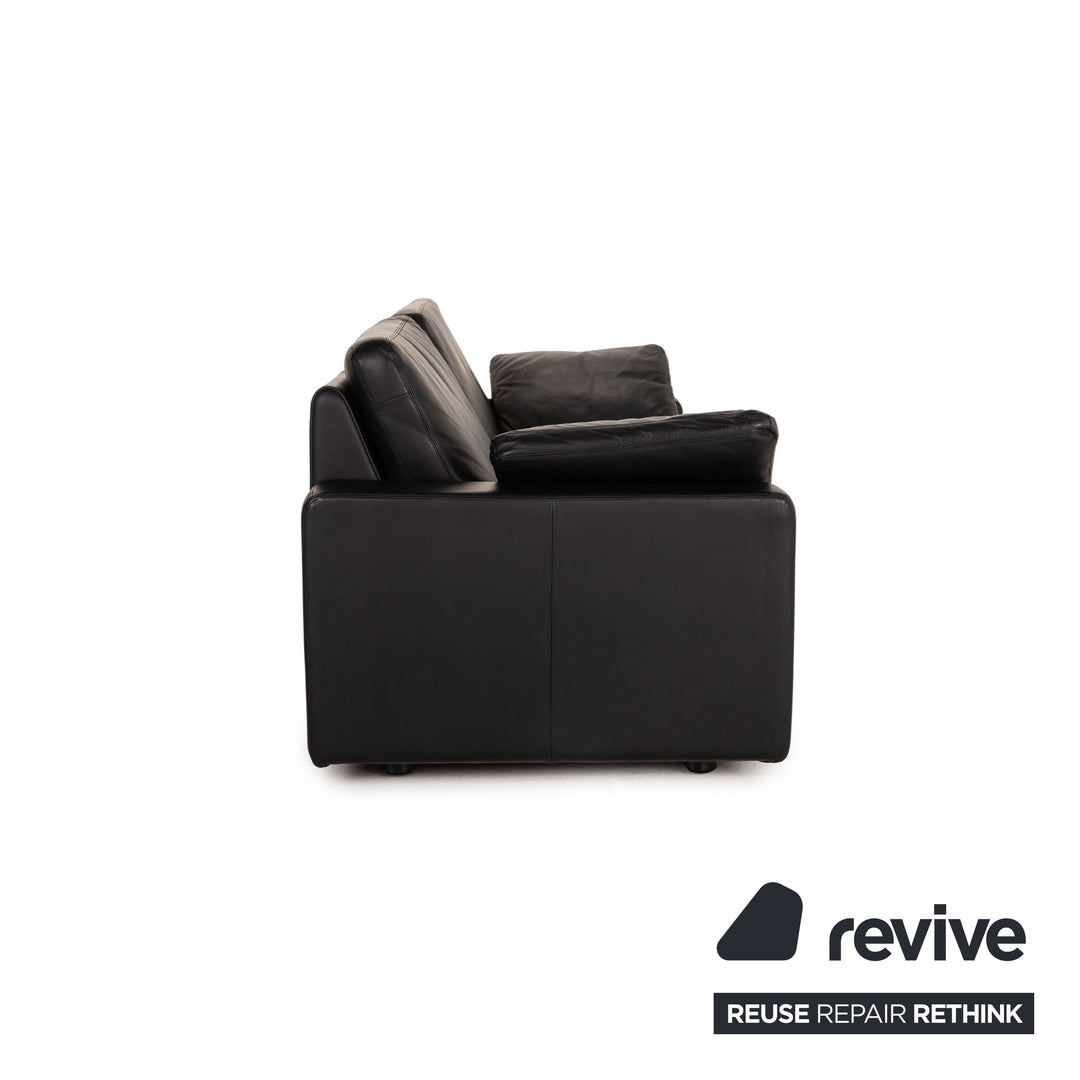 Cor Conseta Leder Sofa Schwarz Zweisitzer Couch